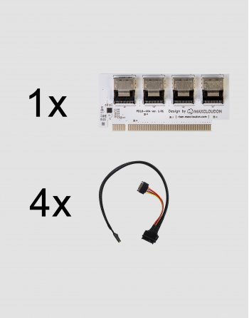 Bifurcated Riser U.2 NVMe SSD X16 to 4X4 (set)