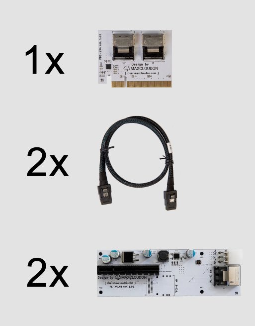 Bifurcated Riser X8 to 2X4 (set)